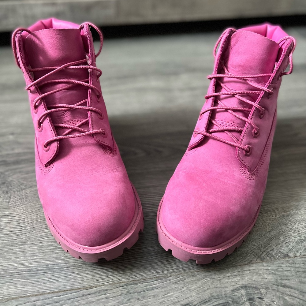 Pink Timberland boots